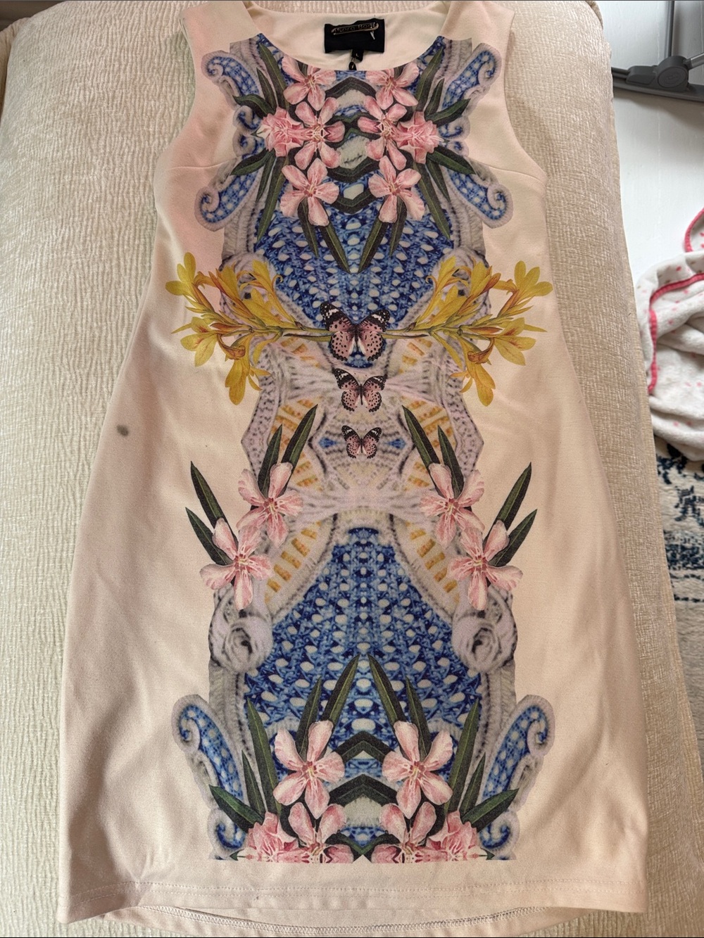Sara Boo Tropical Floral Orchid Mini Dress.
